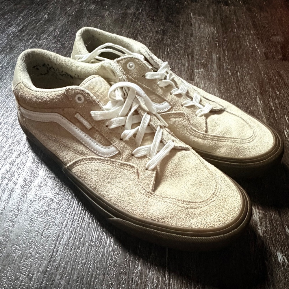 Vans Rowan Pro Men Size 13 Tan Suede Gum Sole Low Top Skateboarding Shoes